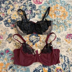 Adore Me 30DD Unlined Demi Bra in Windsor Wine & Farina unlined balconette bra